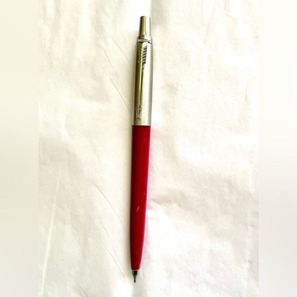 1988 USA Made Parker Mechanical Pencil Vintage 11E Stainless Steel Red Burgundy